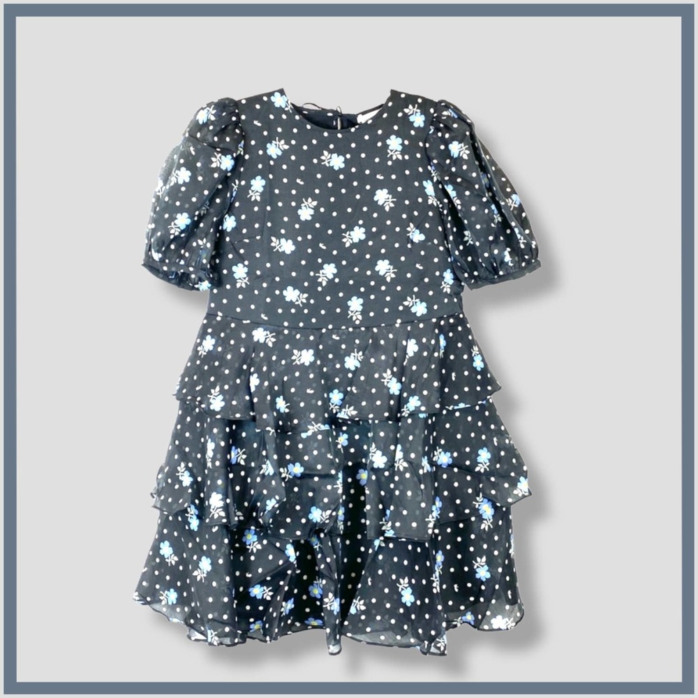 SANDY LIANG X TARGET FLORAL PRINT SHORT SLEEVE TIERED DRESS
